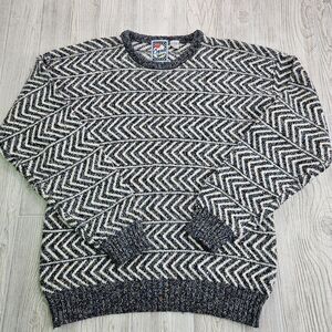 Vintage Concrete 90s Cosby/Coogi Sweater‎ Grey Multicolor Specked Acrylic Sz Med